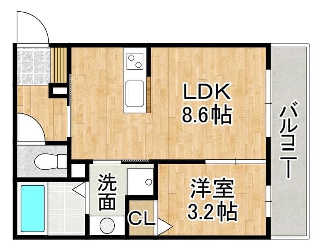 福岡市東区 和白丘3丁目 (福工大前駅 ) 2階 1LDK