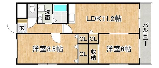 糟屋郡新宮町 新宮東3丁目 (新宮中央駅 ) 1階 2LDK